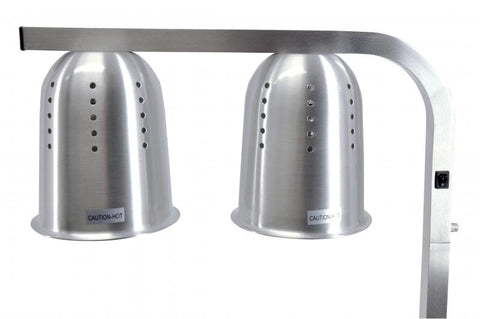 Omcan 21637 - 2-Bulb Commercial Portable Heat Lamp, Silver –  2 x 250W, 110V/60Hz/1Ph