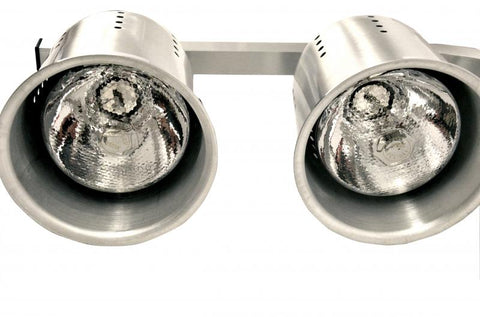 Omcan 21637 - 2-Bulb Commercial Portable Heat Lamp, Silver –  2 x 250W, 110V/60Hz/1Ph