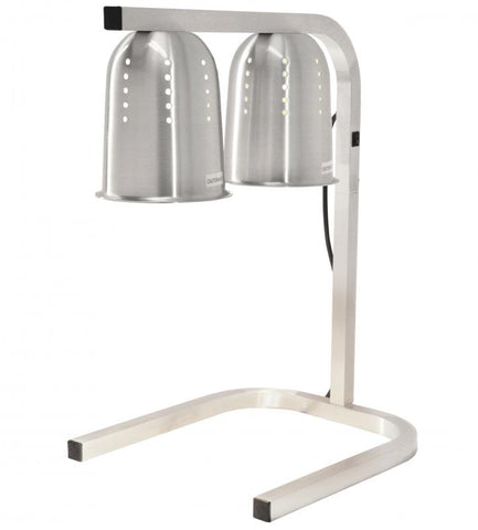 Omcan 21637 - 2-Bulb Commercial Portable Heat Lamp, Silver –  2 x 250W, 110V/60Hz/1Ph