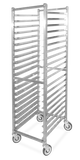 Omcan 23834 - Stainless Steel Square Flat Top Bun Pan Rack with 20 slides and 3″ spacing