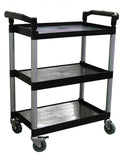 Omcan 24183 - Black Plastic Bussing Cart with 16″ x 24.75″ tray size