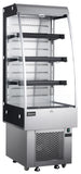 Omcan 25825 - 24” Three (3) Shelf Grab-and-Go Open Refrigerated Floor Self-Serve Display Case , 9 cu.ft. (252L), Silver