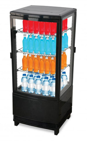 Omcan 25827 - 17″ Three (3) Shelf Countertop Pass-Through Refrigerated Display Case, 3.0 cu.ft. (86 L), Black