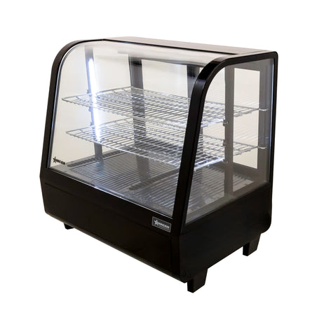 Omcan 27155 - 27” Two (2) Shelf Countertop Refrigerated Display, 3.5cu.ft. (100L), Black