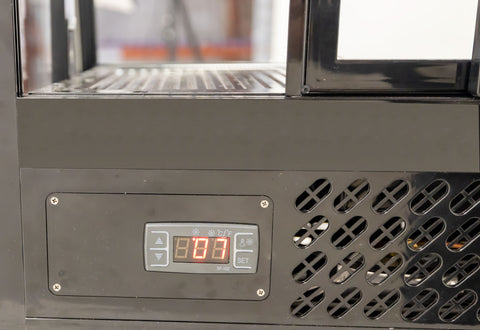 Omcan 27155 - 27” Two (2) Shelf Countertop Refrigerated Display, 3.5cu.ft. (100L), Black