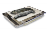 Omcan 28355 - 15.4″ x 10.2″ Carving / Filet Cutting Board with Stainless Steel Drip Pan