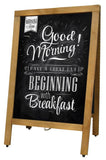 Omcan 31396 - A-Frame Sidewalk Menu Chalkboard with Mahogany Color Frame