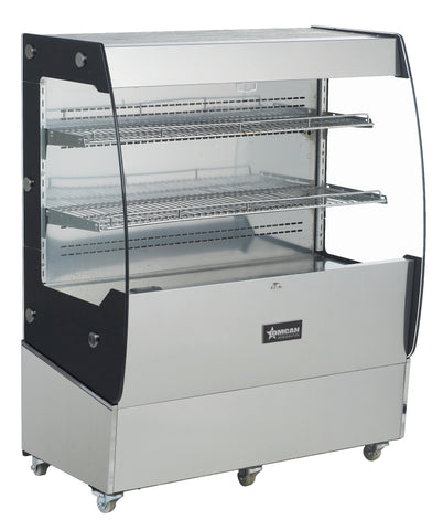 Omcan 31809 - 39″ Two (2) Shelf Grab-and-Go Open Refrigerated Floor Self-Serve Display Case, 7 cu.ft. (200 L), Stainless steel