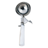 Omcan 34840 - 4 2/3 oz Ice Cream Disher with White Plastic Handle (Size 6)