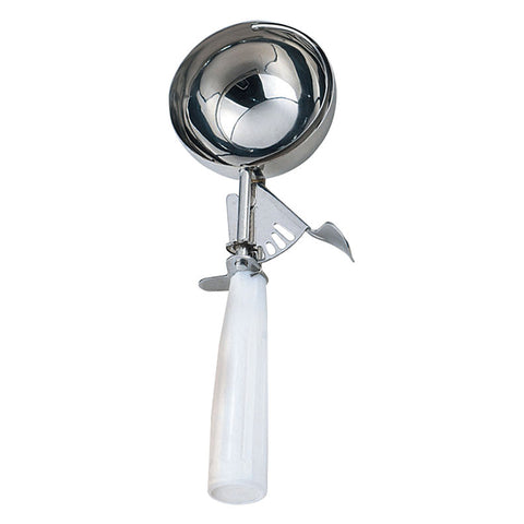 Omcan 34840 - 4 2/3 oz Ice Cream Disher with White Plastic Handle (Size 6)