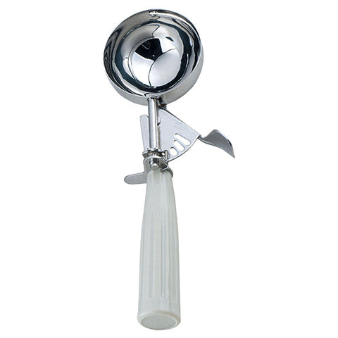 Omcan 34842 - 3 3/4 oz Ice Cream Disher with Ivory Plastic Handle (Size 10)