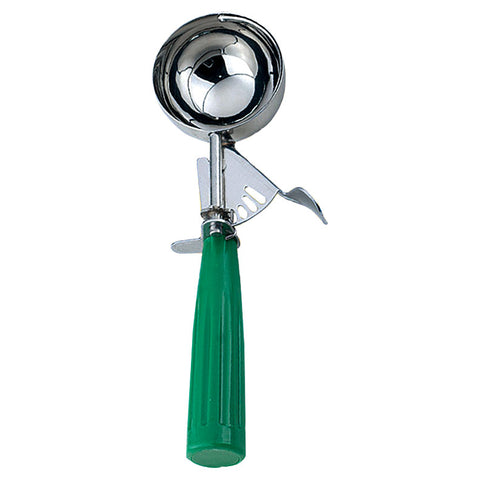 Omcan 34843 - 3 1/4 oz Ice Cream Disher with Green Plastic Handle (Size 12)