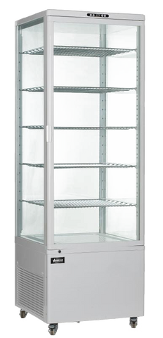 Omcan 34874 - 26″ Five (5) Shelf Refrigerated Floor Display Showcase, 18 cu.ft. (500L), White