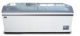 Omcan 37815 - 79″ Two (2) Door Ice Cream Display Chest Freezer with Curved Glass Top, 24.72 cu.ft. (700 L)