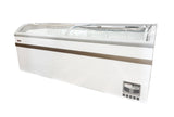 Omcan 37815 - 79″ Two (2) Door Ice Cream Display Chest Freezer with Curved Glass Top, 24.72 cu.ft. (700 L)