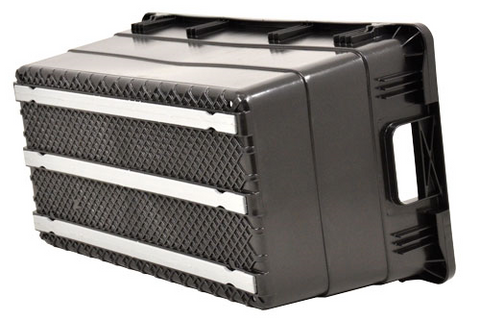 Omcan 39052 - 28″ x 15″ x 12 1/2″ Black Polyethylene Bus Box with Open Handles