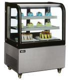 Omcan 39539 - 36″ Two (2) Shelf Curved Edge Refrigerated Floor Display Case, 9.5 cu.ft. (270 L)