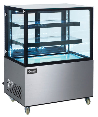 Omcan 39540 - 48" Two (2) Shelf Square Edge Refrigerated Floor Display Case with 13 cu.ft. (370 L)