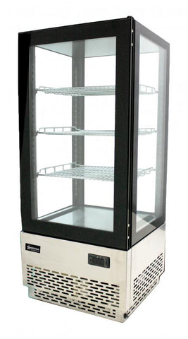 Omcan 39551 - 17” Three (3) Shelf Countertop Refrigerated Showcase, 2.75 cu.ft. (78L), Stainless Steel