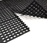 Omcan 39767 - Black Anti-Fatigue Mat with Interlocking Edges