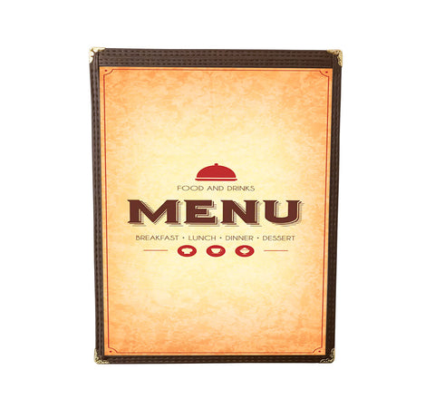 Omcan 39793 - 9 1/2″ x 11 3/4″ Single Brown Menu Holder