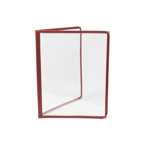 Omcan 39796 - 9 1/2″ x 11 3/4″ Red Double-Fold Menu Holder