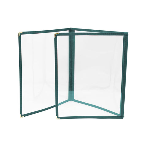 Omcan 39799 - 9 1/2″ x 11 3/4″ Green Triple-Fold Menu Holder