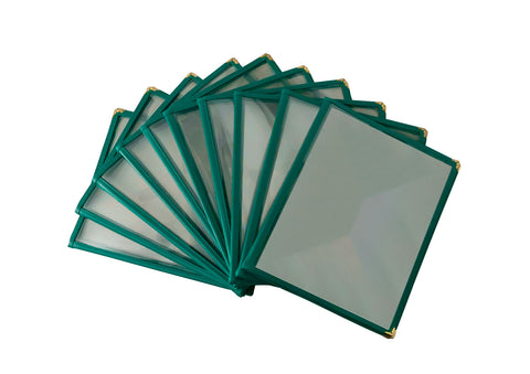 Omcan 39799 - 9 1/2″ x 11 3/4″ Green Triple-Fold Menu Holder