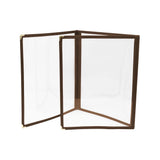 Omcan 39801 - 9 1/2″ x 11 3/4″ Brown Triple-Fold Menu Holder