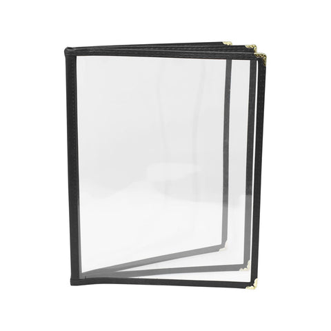 Omcan 39802 - 9 1/2″ x 11 3/4″ Black Three-Page Menu Holder