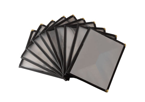 Omcan 39802 - 9 1/2″ x 11 3/4″ Black Three-Page Menu Holder