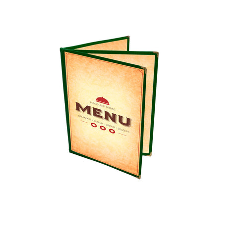Omcan 39803 - 9 1/2″ x 11 3/4″ Green Three-Page Menu Holder