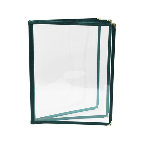 Omcan 39803 - 9 1/2″ x 11 3/4″ Green Three-Page Menu Holder