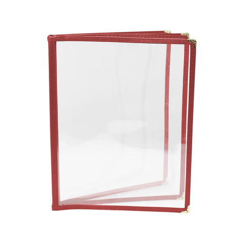Omcan 39804 - 9 1/2″ x 11 3/4″ Red Three-Page Menu Holder