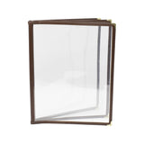 Omcan 39805 - 9 1/2″ x 11 3/4″ Brown Three-Page Menu Holder