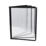Omcan 39806 - 9 1/2″ x 11 3/4″ Black Four-Page Menu Holder