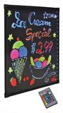 Omcan 39859 - Refined Tempered Glass LED Write-On Flash Board with Remote Control