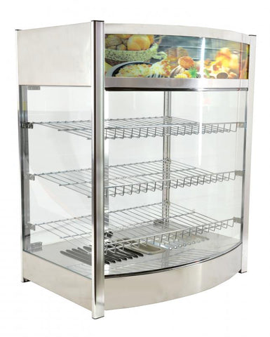 Omcan 40001 - 26" Display Warmer, 3 Shelves, Back Doors, Full-Service, 4.8 cu.ft.  (137 L) Capacity