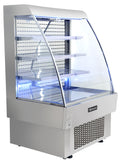 Omcan 40004 - 39″ Three (3) Shelf Grab-and-Go Open Refrigerated Floor Display Showcase, 13.42 cu.ft (380 L), Stainless Steel