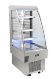 Omcan 40438 - 24″ Three (3) Shelf Grab-and-Go Open Refrigerated Floor Display Showcase, 8.12 cu.ft. (243 lbs), Silver