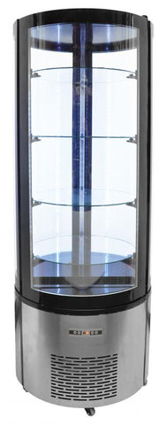 Omcan 40440 - 27″ Four (4) Shelf Circular Floor Refrigerated Showcase, 14.1 cu.ft. (400 L)