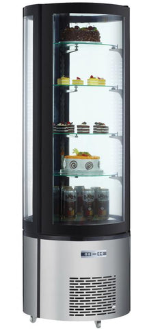 Omcan 40440 - 27″ Four (4) Shelf Circular Floor Refrigerated Showcase, 14.1 cu.ft. (400 L)