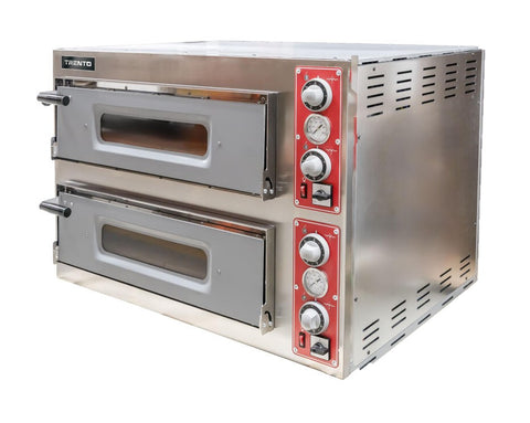 Omcan 40636 - Trento Entry Max Series 39″ Double Chamber Pizza Oven with 27.6″ Chamber – 11.2 kW, 230 V, 3 Ph