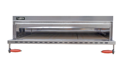 Omcan 40643 - Trento Fuoco Series 57″ Double Chamber Pizza Oven with 41.3″ Chamber, Digital Display – 18 kW, 220 V, 3 Ph