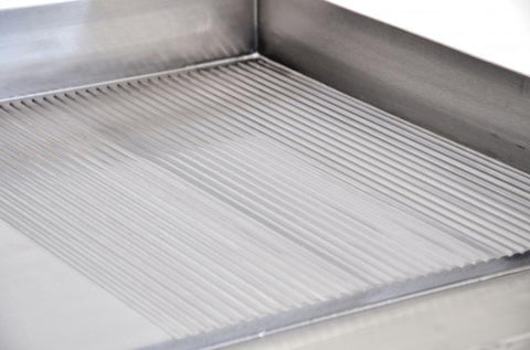 Omcan 41373 - Stainless Steel Griddle with Half-Smooth and Half-Ribbed Surface and 23.87″x 16″ Cooking Area