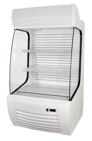 Omcan 41465 - 34″ Two (2) Shelf Refrigerated Floor Open Display Case, 12.7 cu.ft (360 L), White