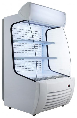Omcan 41465 - 34″ Two (2) Shelf Refrigerated Floor Open Display Case, 12.7 cu.ft (360 L), White