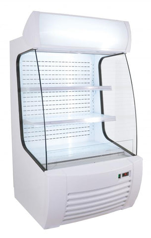 Omcan 41465 - 34″ Two (2) Shelf Refrigerated Floor Open Display Case, 12.7 cu.ft (360 L), White