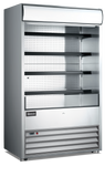 Omcan 41469 - 48″ Four (4) Shelf Grab-and-Go Open Refrigerated Floor Self-Serve Display Case, 24.7 cu.ft. (700 L), Stainless Steel