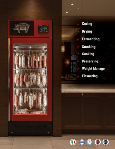 Omcan 41474 - StagionelloEvo® 100 kg Curing Cabinet with ClimaTouch® and Fumotic®